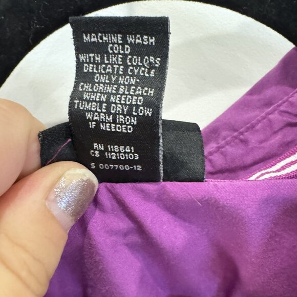 Lane Bryant 18 Purple Short Sleeve Button Down Casual Ruched Workwear EUC - Picture 4 of 4